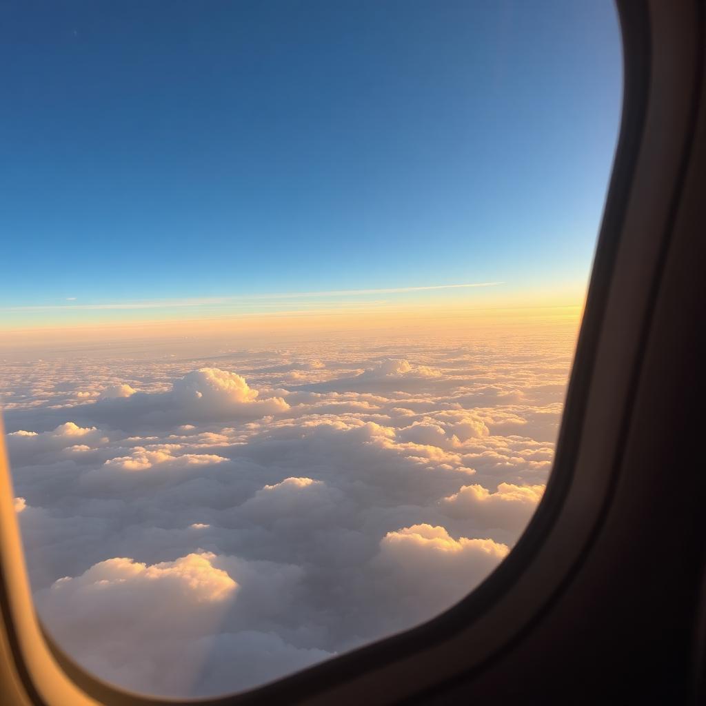 Peaceful airplane window view for globally mobile and expat families
